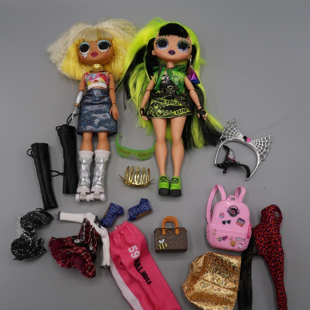 LOL Surprise OMG Remix Rock Fashion Doll BHAD GURL & FAME GIRL w Accessories